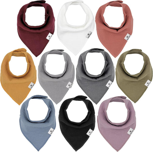 DiaperSquad's Baby Bibs for Drooling and Teething, Bibs for Boys, Baby Girl - Solid Cotton Baby Drool Bibs