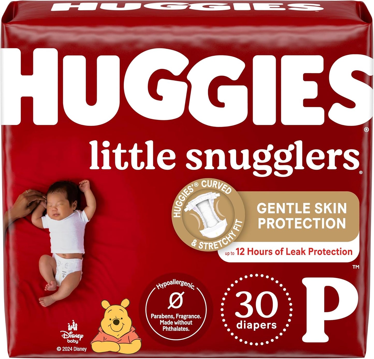 Huggies Newborn Diapers, Little Snugglers Baby Diapers, Size Preemie (up to 6 lbs), 30 Count