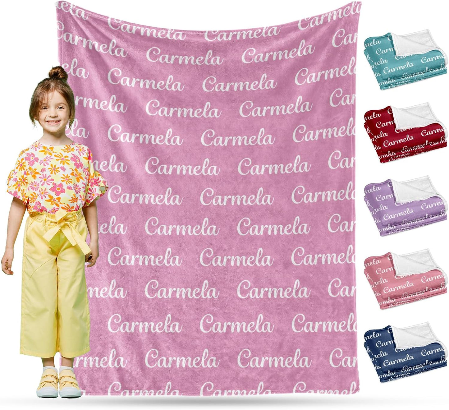 Ship Next Day, Custom Name Blanket - Printed in USA, Personalized Baby Blankets for Girls, Baby Blanket with Name, Ultra-Soft Cozy Fleece Blankets, Gifts for Boys & Girls Kids Teen Girl New Mom