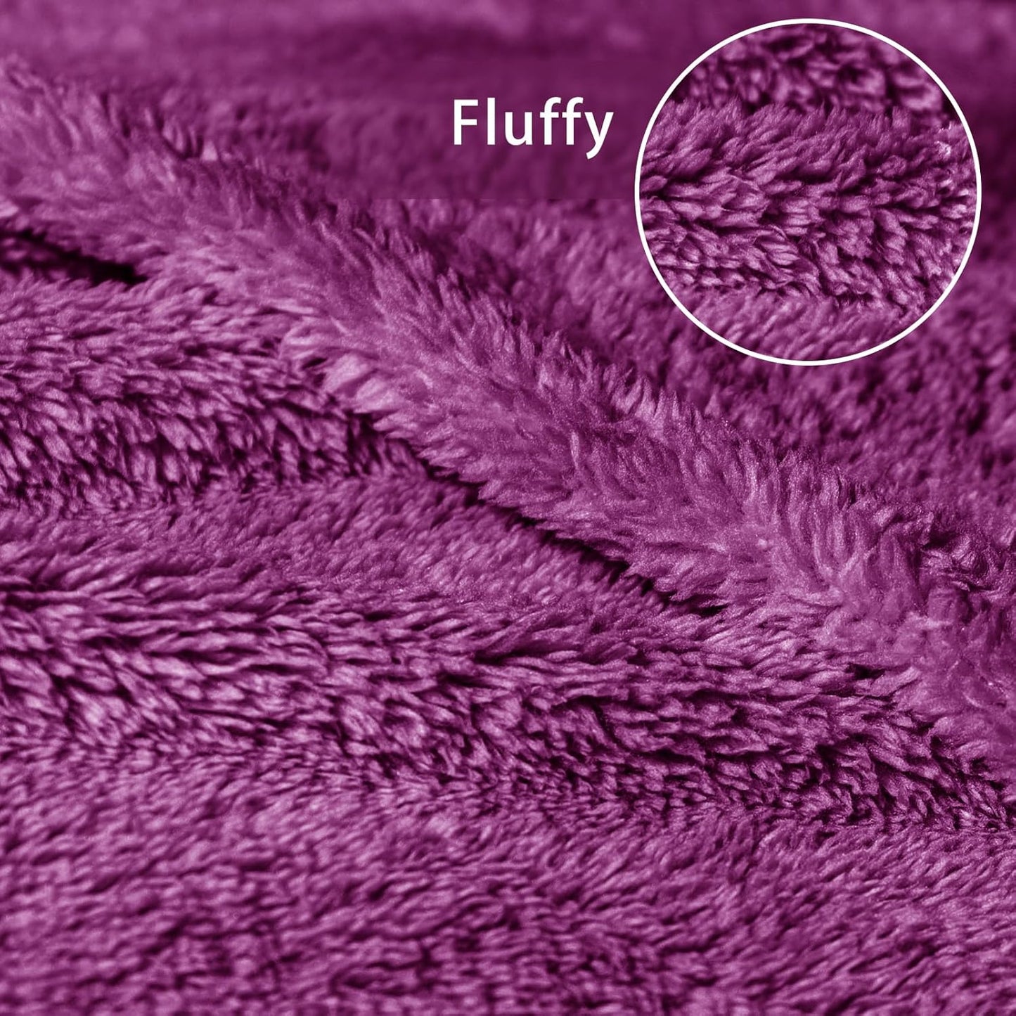 Exclusivo Mezcla King Size Flannel Fleece Blanket, Super Soft Velvet Plush Bed Blanket, Fuzzy Cozy and Warm for All Seasons, 90x104 Inches, Purple