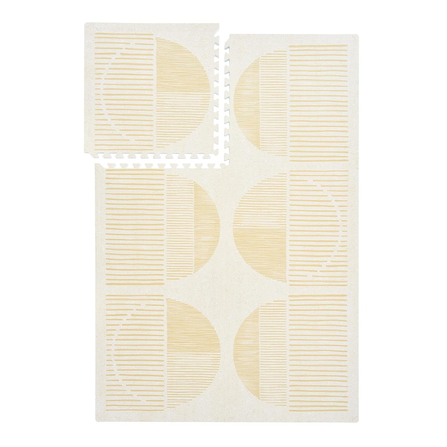 Super 1 Inch Thick Premium Quality Exercise & Baby Foam Play Mats - Expandable & Large Non-Toxic Odorless Floor Mat - 6 Tiles Spacious 6x4ft - Peel-Resistant - Ecru Linen