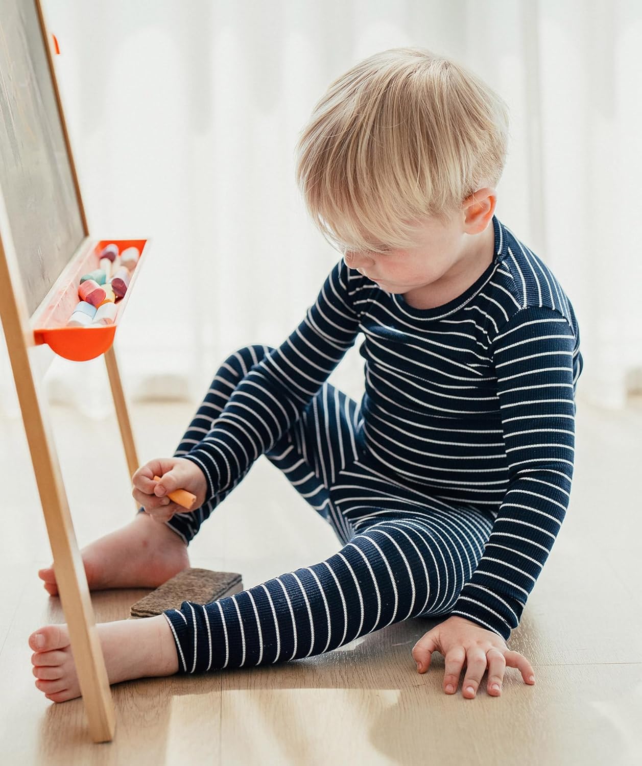 AVAUMA Stripe Pattern Baby Boys Girls Pajama Set Kids Toddler Snug fit Ribbed Sleepwear pjs for Daily Life Style