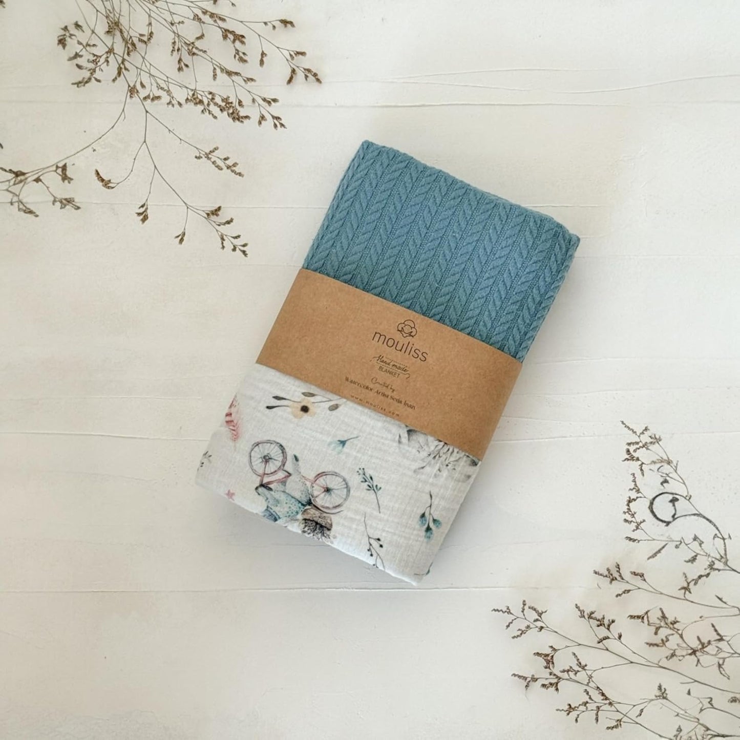 Personalized Baby Blanket with Name – Handmade 100% Organic Cotton Newborn Gift | Custom Knit Blanket for Boys, Girls, Kids & Baby Showers