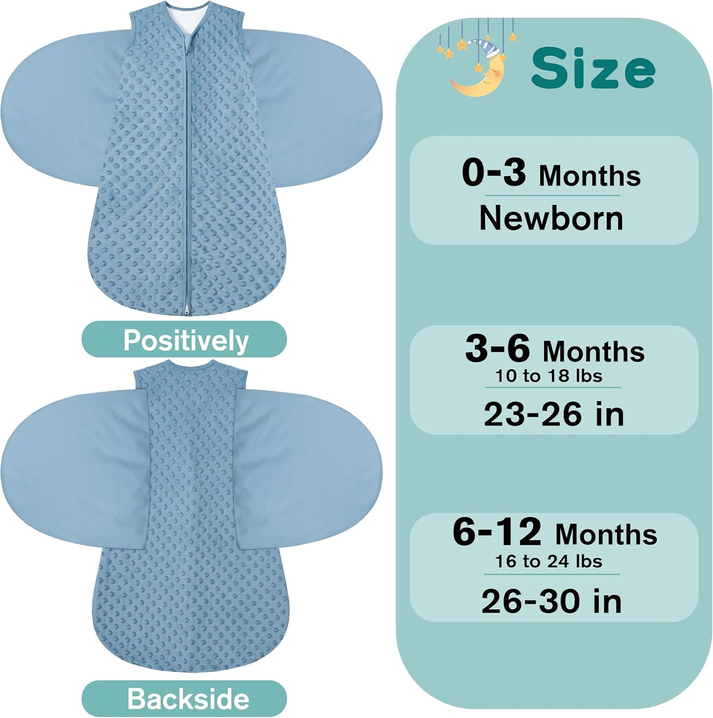 Fleece Newborn Sleep Sack Baby Swaddle,3-Way Adjustable Wearable Blanket,2 Pack Fleece Swaddling Sleeping Bag TOG 2.0， (Brown & Dark Green, 0-3 Months)