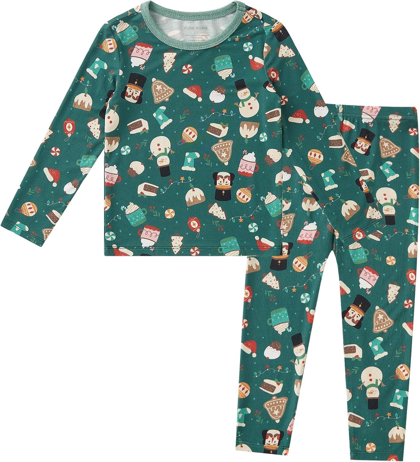 pureborn Baby Viscose From Bamboo Pajamas Set Pjs - Kids Toddler Girl Snug Fit Viscose Sleepwear 2pcs 18M-8Y