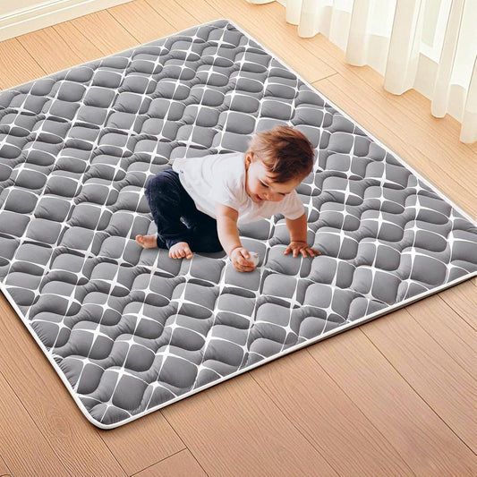 Vibe Bear High-Density Foam Baby Play Mat, 47x47 Inches Thicken One-Piece Comfortable and Soft Baby Playmat, Non Slip Washable Floor Mat for Infants, Toddlers