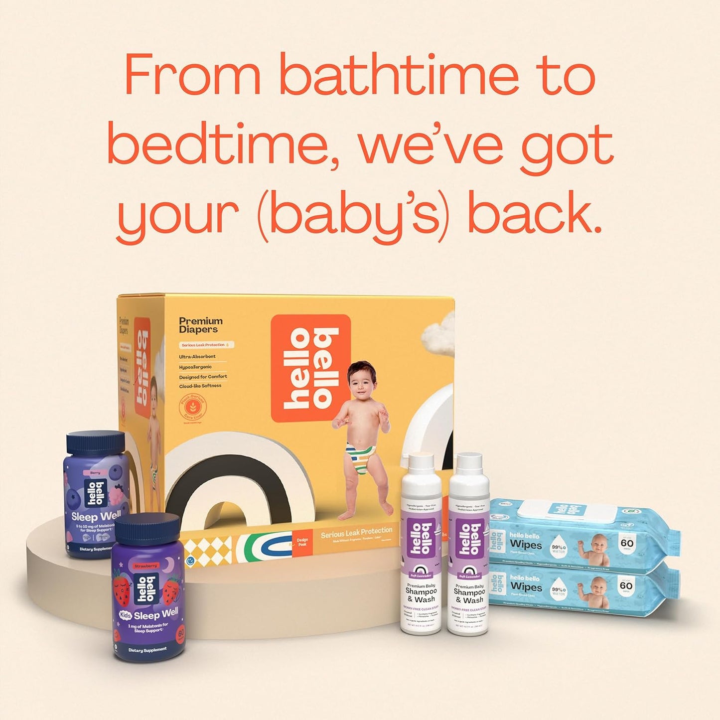 Hello Bello Premium Baby Diapers Size 5, 18 Count of Disposable, Extra-Absorbent, Hypoallergenic Baby Diapers with Snug and Comfort Fit, Sleepy Sloth