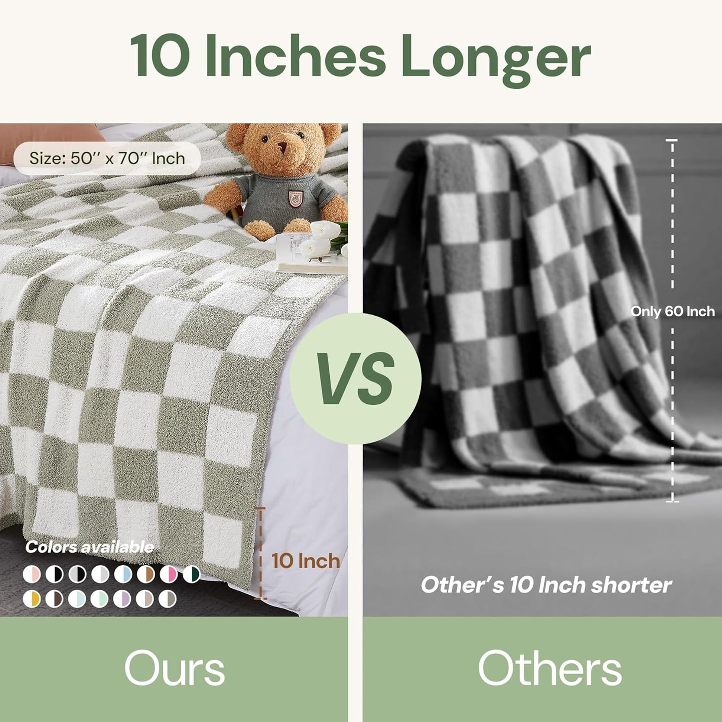 WRENSONGE Checkered Throw Blanket, Pink Soft Cozy Fluffy Warm Hand Made Throw Blankets for Couch, Sofa, Chair, Bed, Camping, Picnic, Travel Lightweight Bed Blankets for Women Mothers Birthday Gifts