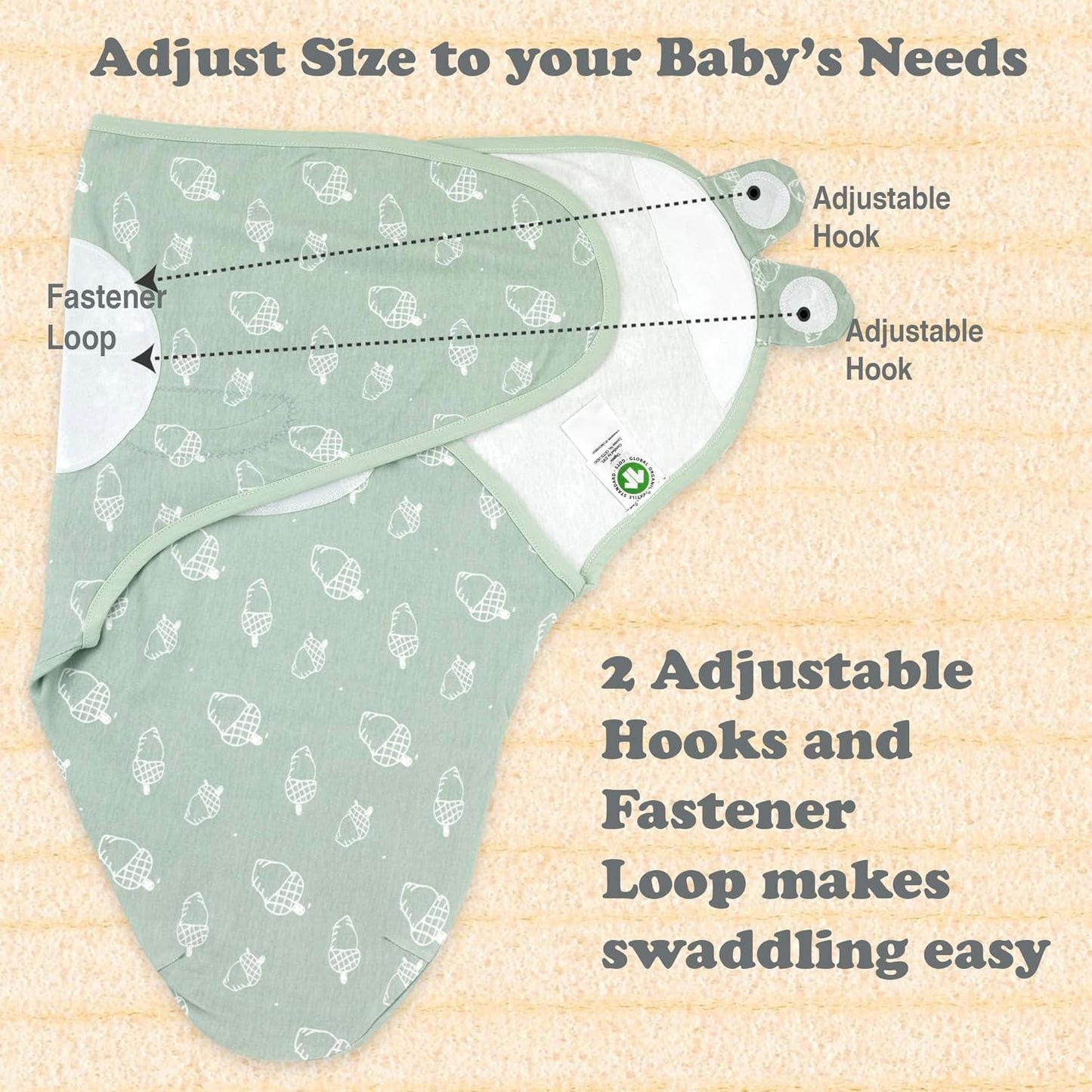 Bublo Baby Swaddles for Newborns – 3-Pack Infant Swaddles 0-3 Months – Adjustable Swaddle Sleep Sack – Soft Organic Cotton Baby Wrap for Safe & Cozy Sleep