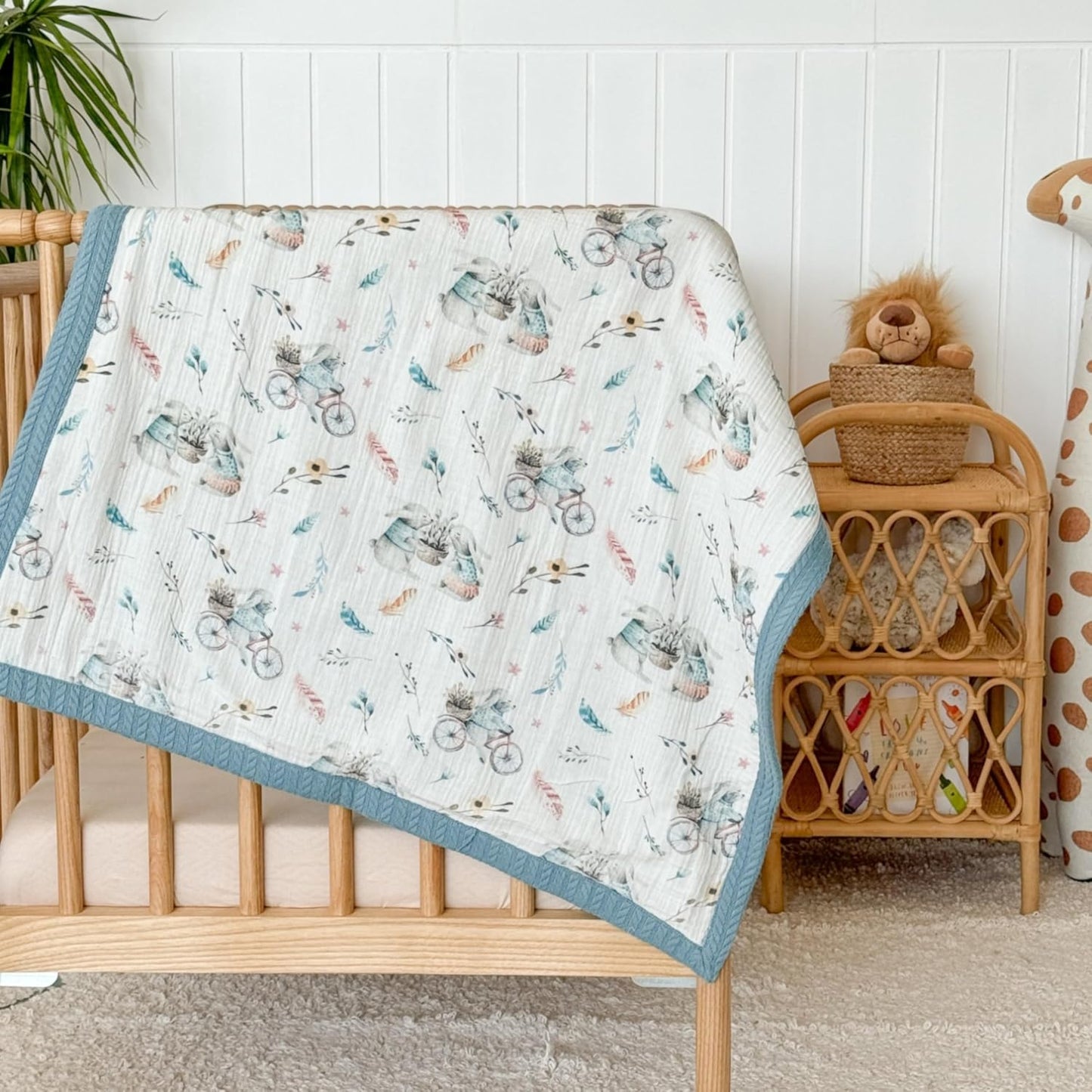 Personalized Baby Blanket with Name – Handmade 100% Organic Cotton Newborn Gift | Custom Knit Blanket for Boys, Girls, Kids & Baby Showers