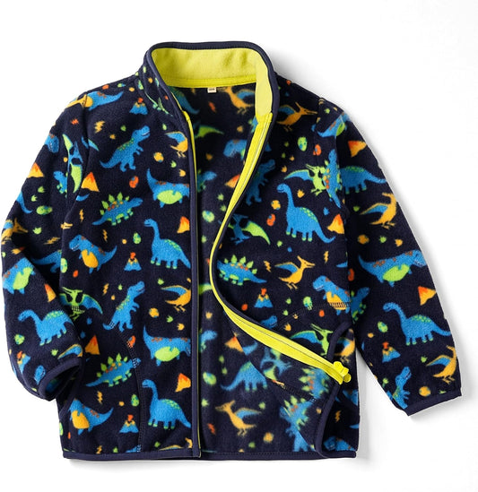 Toddler Fleece Jacket Kids Lightweight Outerwear Boys Girls Long Sleeve Fall Spring Coat 2-12 Years