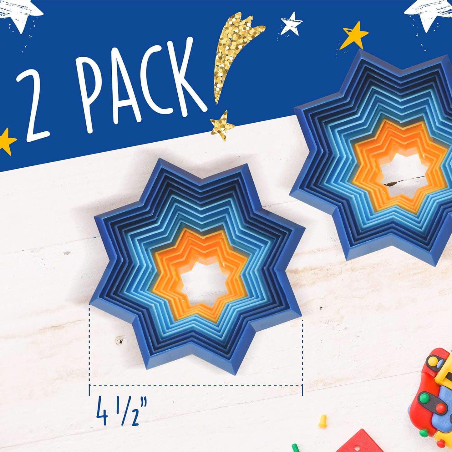 Impresa 2-Pack Original Monkey Fidget Star Kid Sensory Toys to Help Calm & Focus - 3D Star Toy for Stress Relief in Kids - Multi-Color Entertainment Pack for Mesmerizing Fun