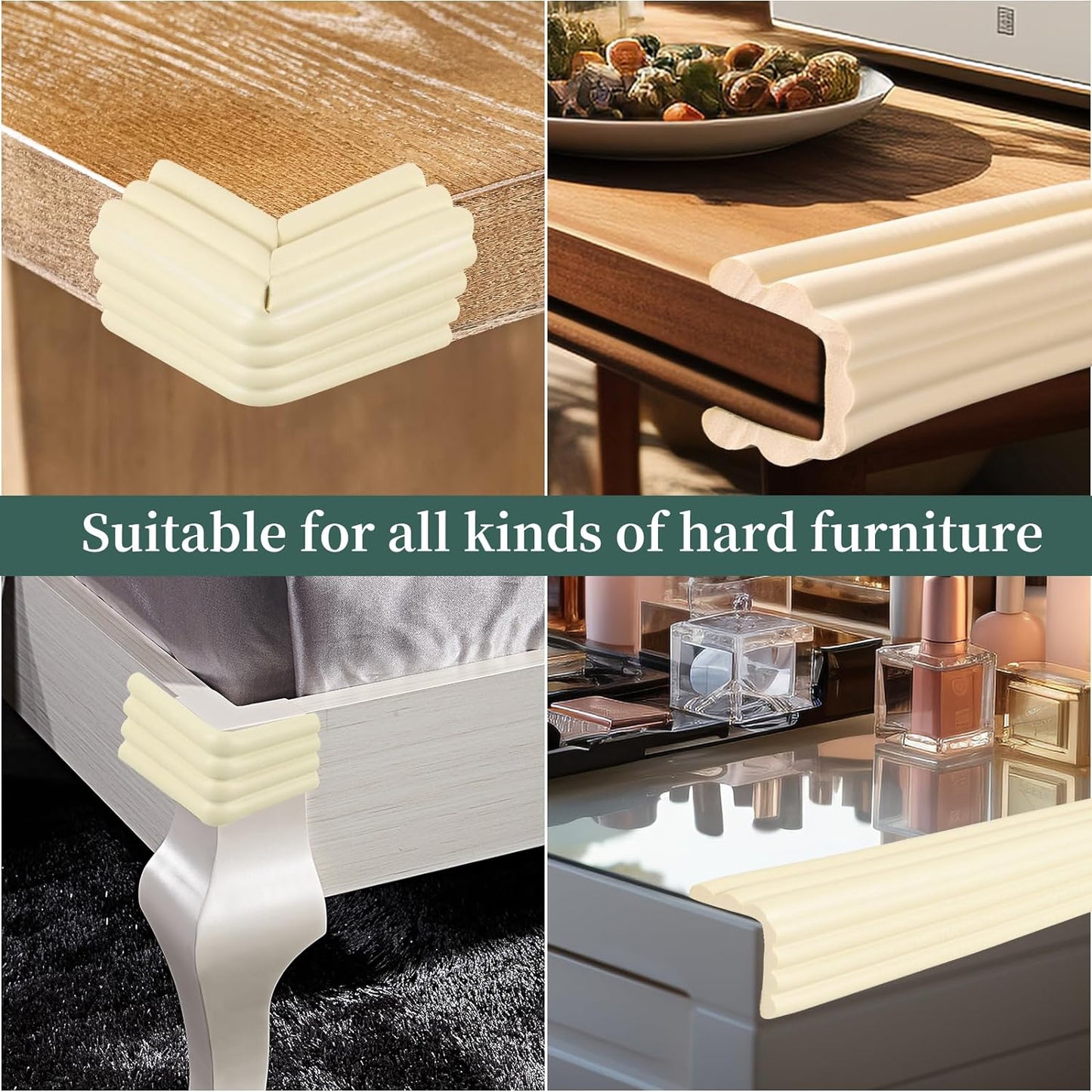 Corner Protector for Baby, Widen Edge Protector with Adhesive Backing, Baby Proofing Edge Corner Protect Self Adhesive Furniture Guard Bumper for Table, Desk, Fireplace (White, 6.6ft)