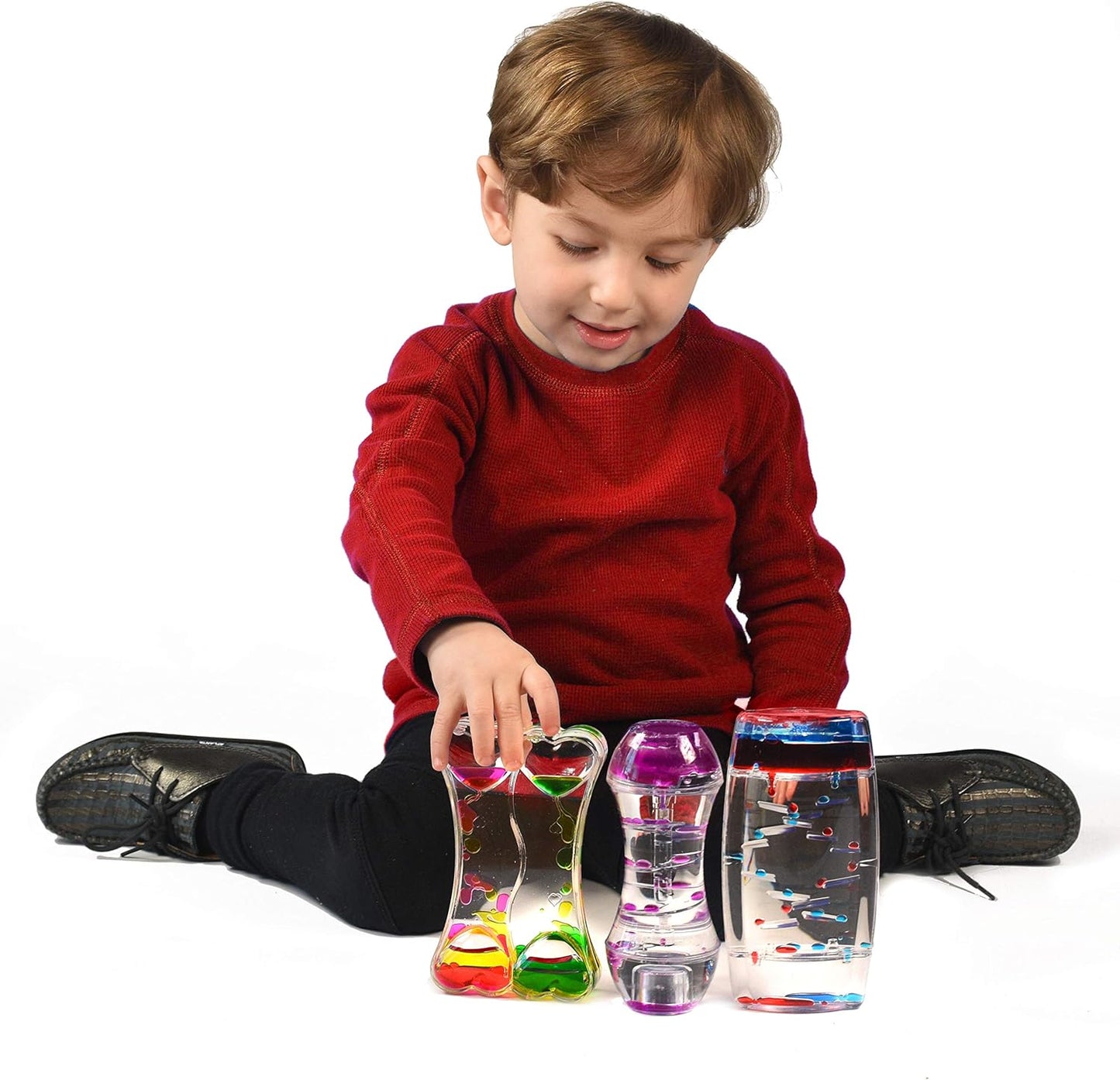 Playlearn Sensory Liquid Timer - Motion Bubbler - Fidget Toys - Variety 3 Pack