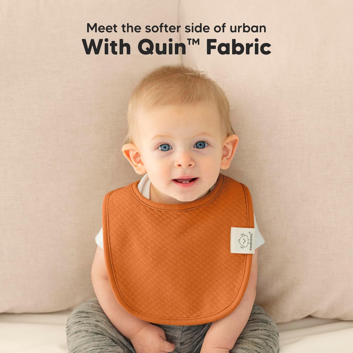 8-Pack Organic Baby Bibs for Girls, Boys - Quilted Cotton Cloth Baby Drool Bibs for Drooling and Teething Toddler, Newborn, Infant, Soft & Super Absorbent (Sahara)