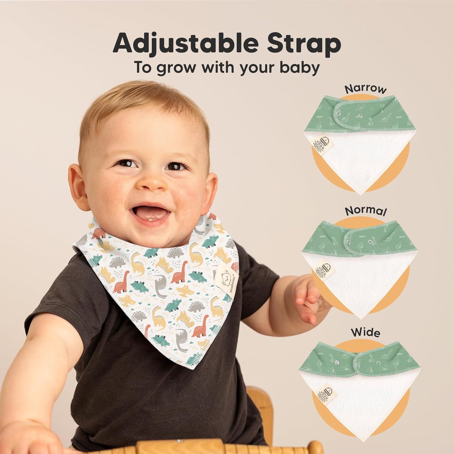 10-Pack Organic Baby Bandana Bibs for Girls - Super Absorbent Triangle Baby Bibs for Drooling and Teething Infant, 100% Cotton Extra Soft for Newborn, Infant 0-36 Months (Mesozoic)