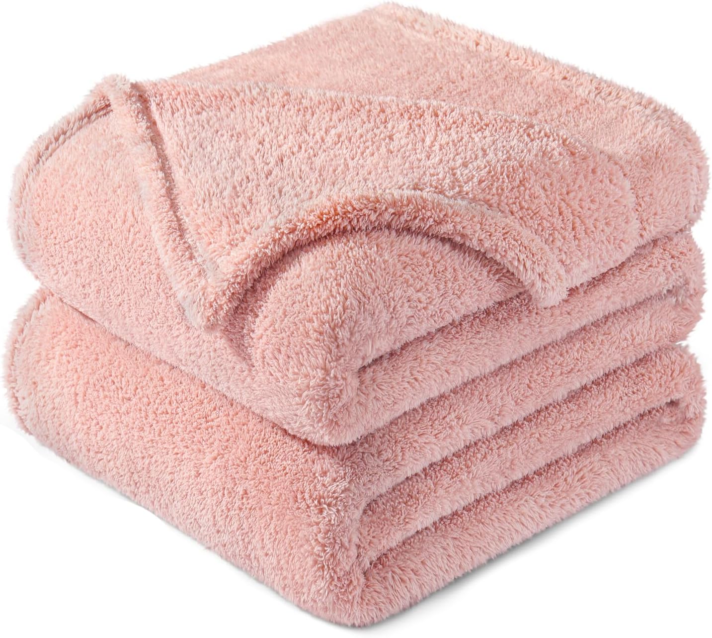 Exclusivo Mezcla Twin Size Flannel Fleece Blanket, Super Soft Velvet Plush Bed Blanket, Fuzzy Cozy and Warm for All Seasons, 60x80 Inches, Pink