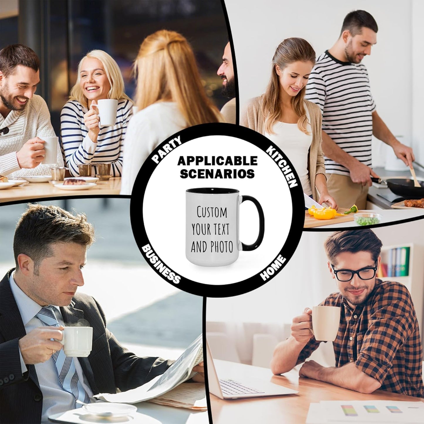 Custom Mug Upload Your Picture Personalized Coffee Mug with Photo Text Name Customized Cup Unique Ideas Gifts for Men Women Mom Dad Halloween Christmas Thanksgiving Friend Family