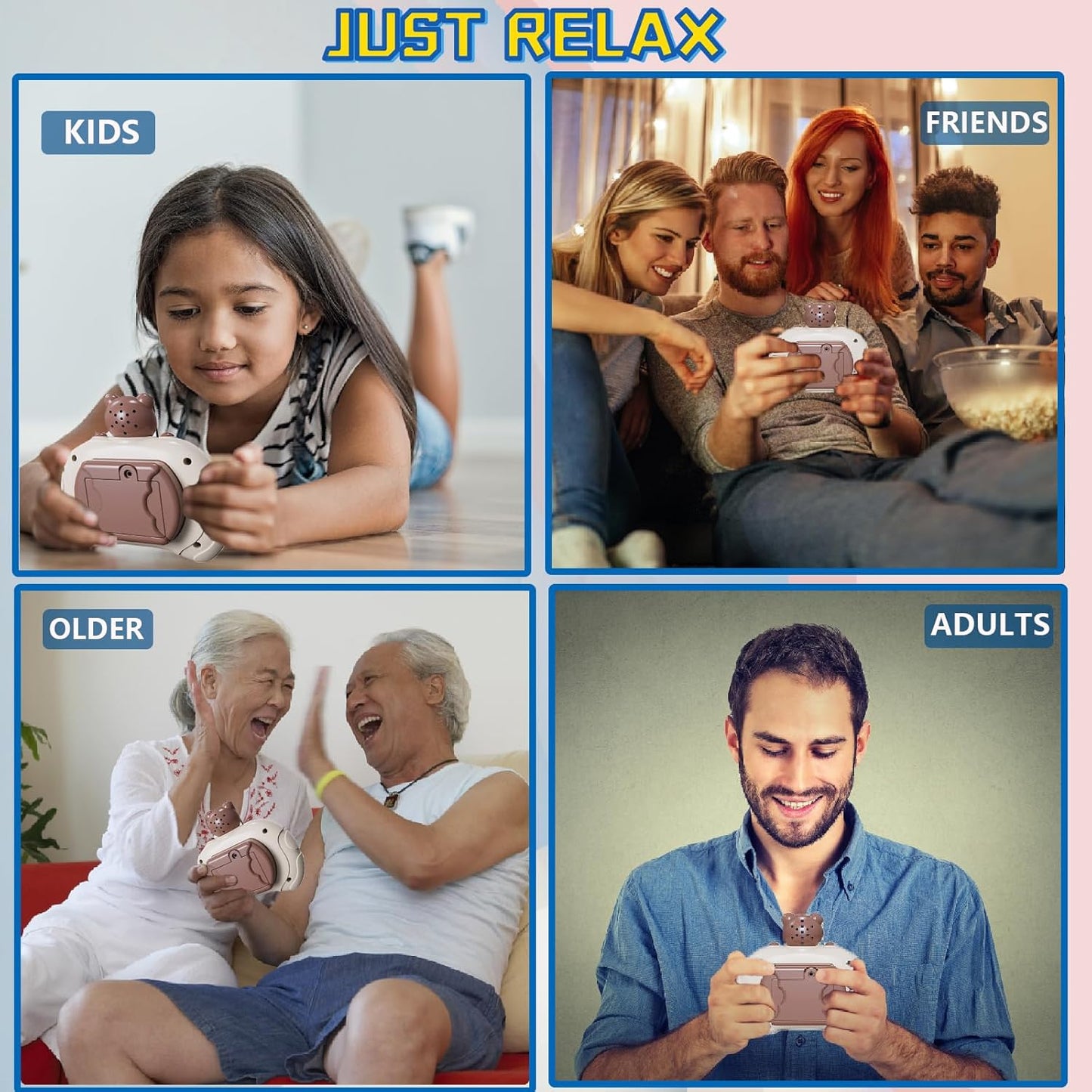 Creative Stress Relief Toys, Decompression Breakthrough Puzzle Pop Button Gopher Game Machine, Novelty Fidget Toys Party Favor Gifts for Kids Adults, Toy for 3+ Year Old (Yellow Puppy)