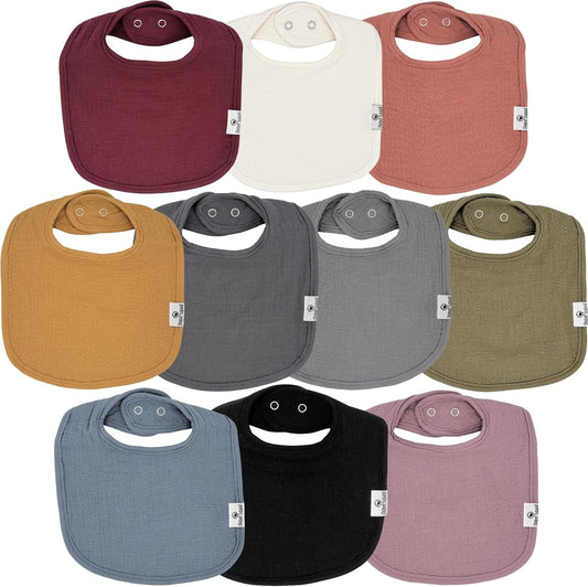 DiaperSquad's Baby Bibs for Drooling and Teething, Bibs for Boys, Baby Girl - Solid Cotton Baby Drool Bibs