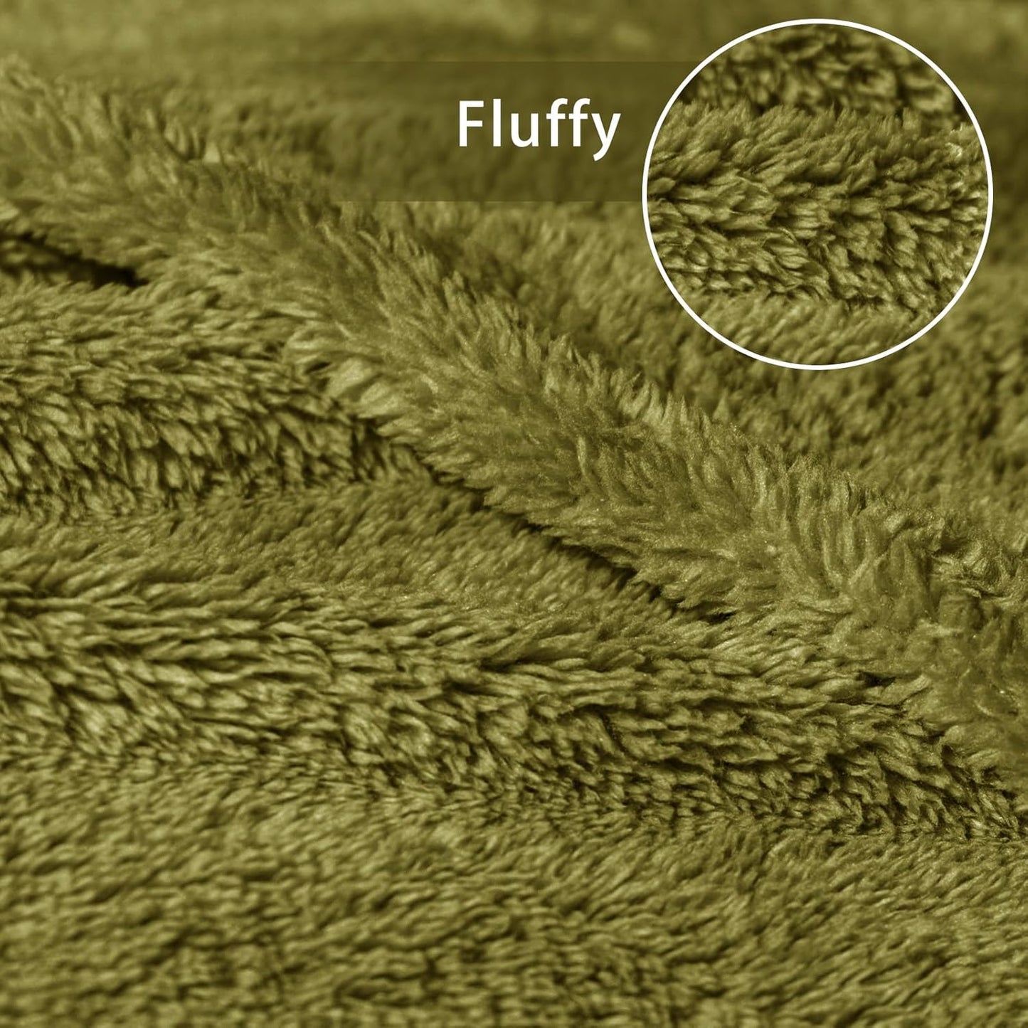 Exclusivo Mezcla King Size Flannel Fleece Blanket, Super Soft Velvet Plush Bed Blanket, Fuzzy Cozy and Warm for All Seasons, 90x104 Inches, Olive Green