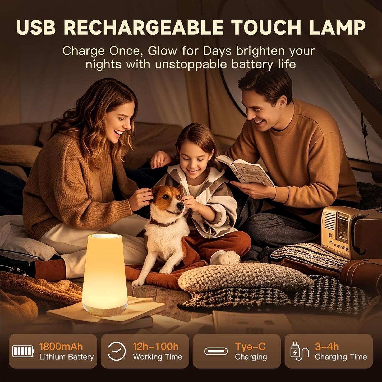Night Light for Baby Nursery, 13 Colors Changing Touch Dimmable Night Lamp with Timer, Rechargeable Kids Night Light Portable for Bedtime Routine Baby Breastfeeding
