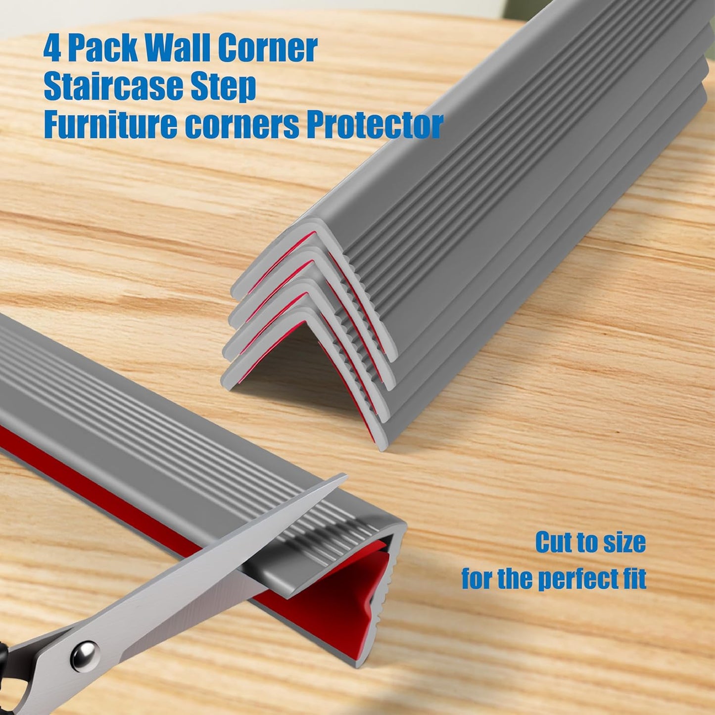 Wall Corner Protectors 4 Pack,1.57x1.57x23.62x0.12 inch PVC Double Side Proof Corner Guards for Sharp Edges, Self-Adhesive Corner Protectors for Home, Kindergarten,Thickness-3mm(0.12 in)
