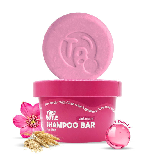 Hydrolyzed Oat Protein + Squalane Shampoo Bar for Girls - 4.5oz - For all Hair Types - Gentle on sensitive Eyes & Scalp - Natural, Tear-Free, Sulfate & Paraben-Free - Made in USA - 4.5oz