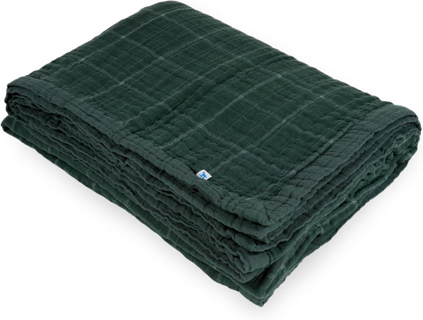 Little Unicorn Premium Quilted Throw | Super Soft, Multi-Layered Muslin XL Blanket| Great for Kids & Families (Evergreen Plaid)