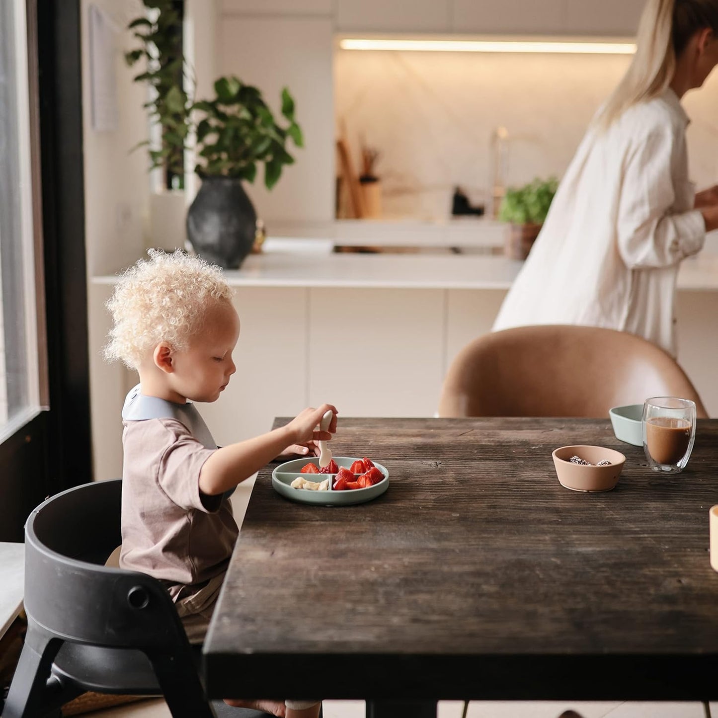 mushie Silicone Baby Bib | Adjustable Fit Waterproof Bibs (Planets)