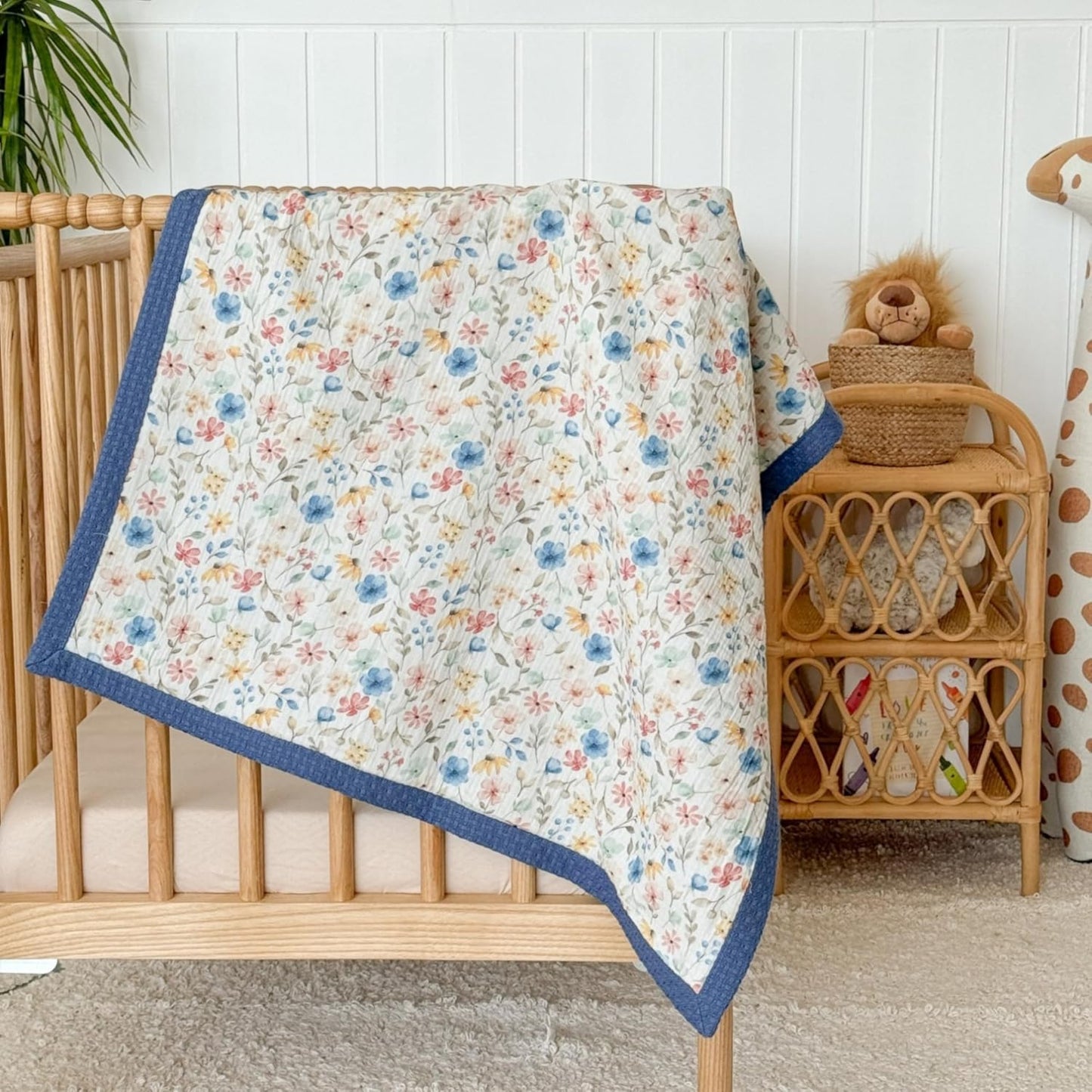 Personalized Baby Blanket with Name – Handmade 100% Organic Cotton Newborn Gift | Custom Knit Blanket for Boys, Girls, Kids & Baby Showers