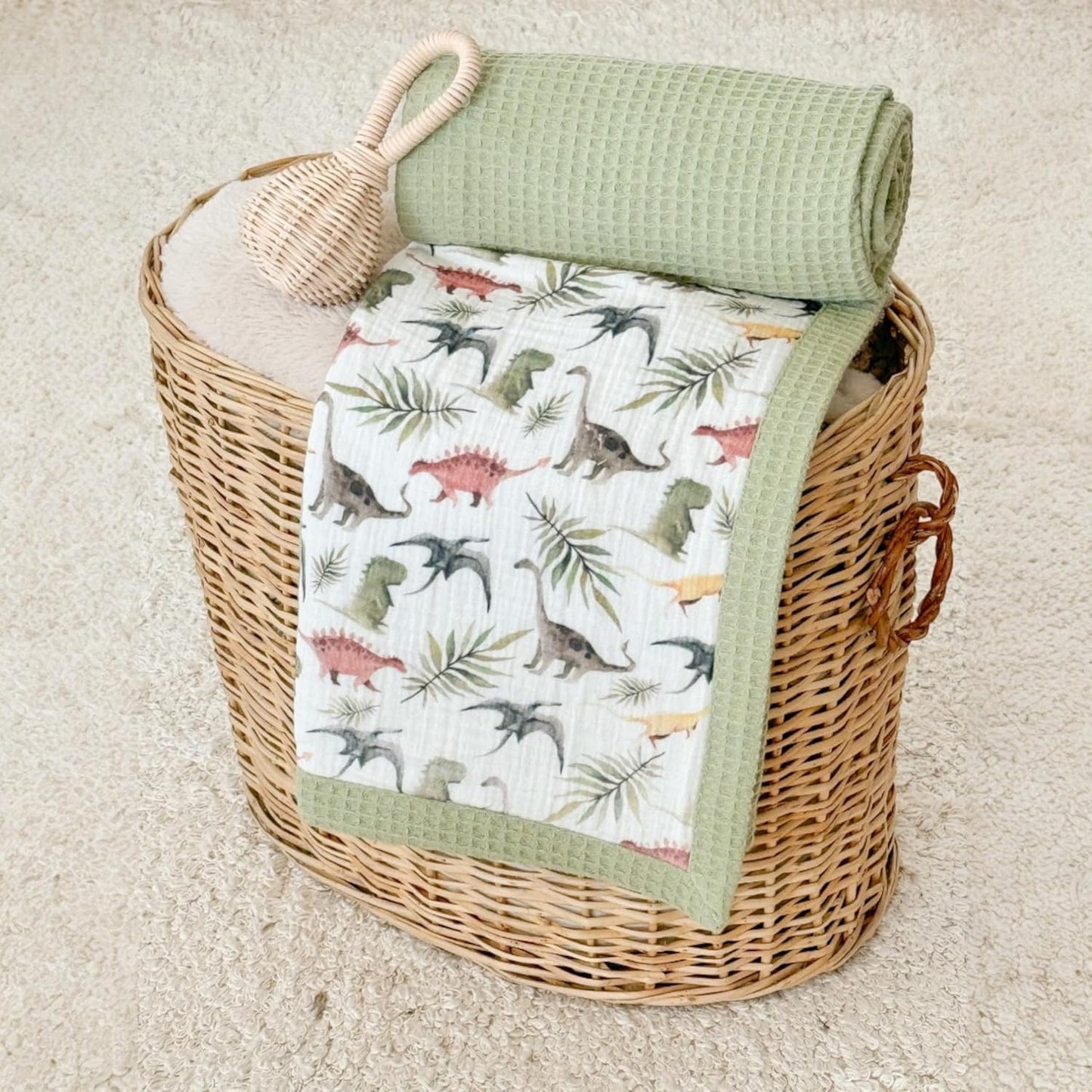 Personalized Baby Blanket with Name – Handmade 100% Organic Cotton Newborn Gift | Custom Knit Blanket for Boys, Girls, Kids & Baby Showers