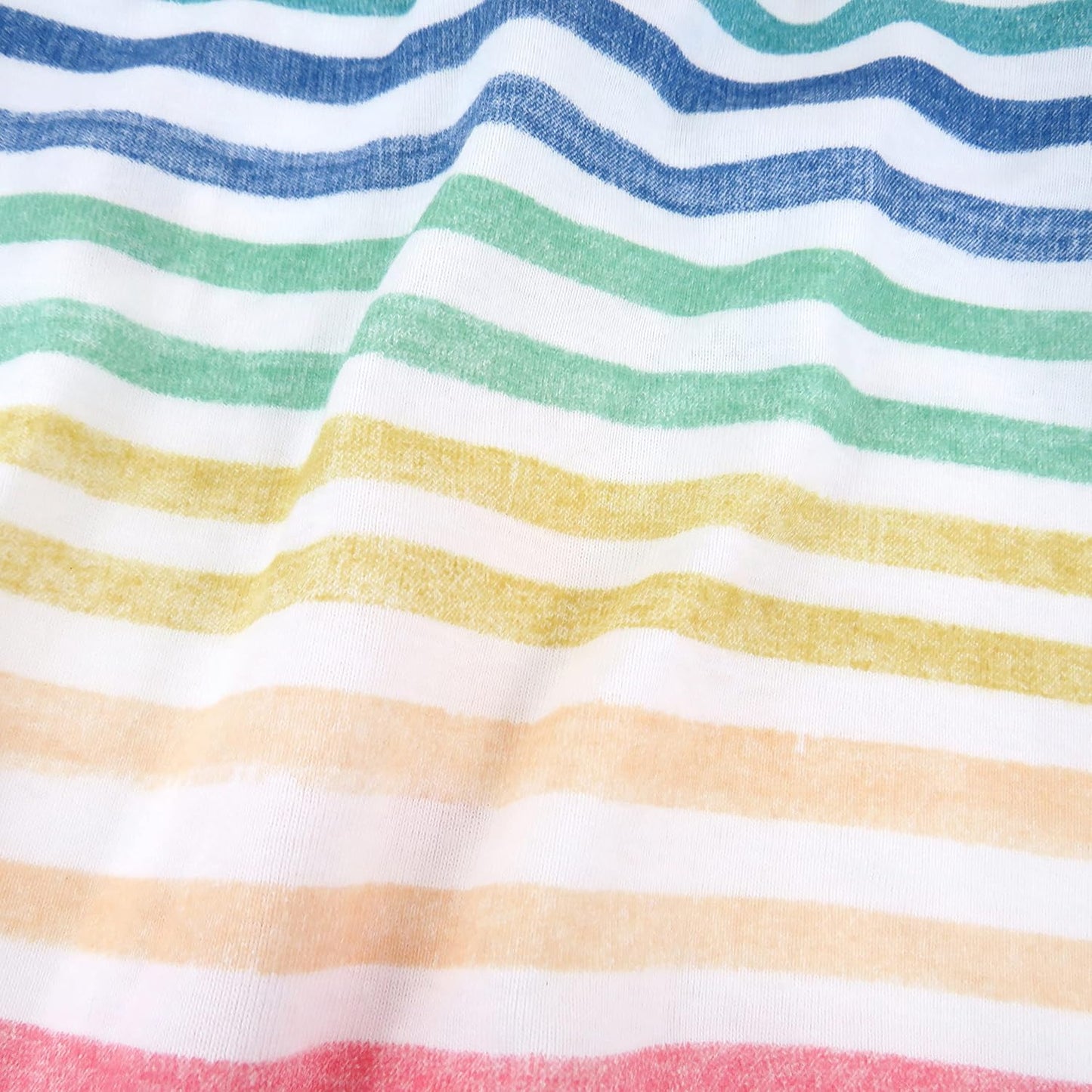 HonestBaby 2-Piece Organic Cotton Printed & Terry Changing Pad Cover Set, Rainbow Stripe, One Size (D2BDR)