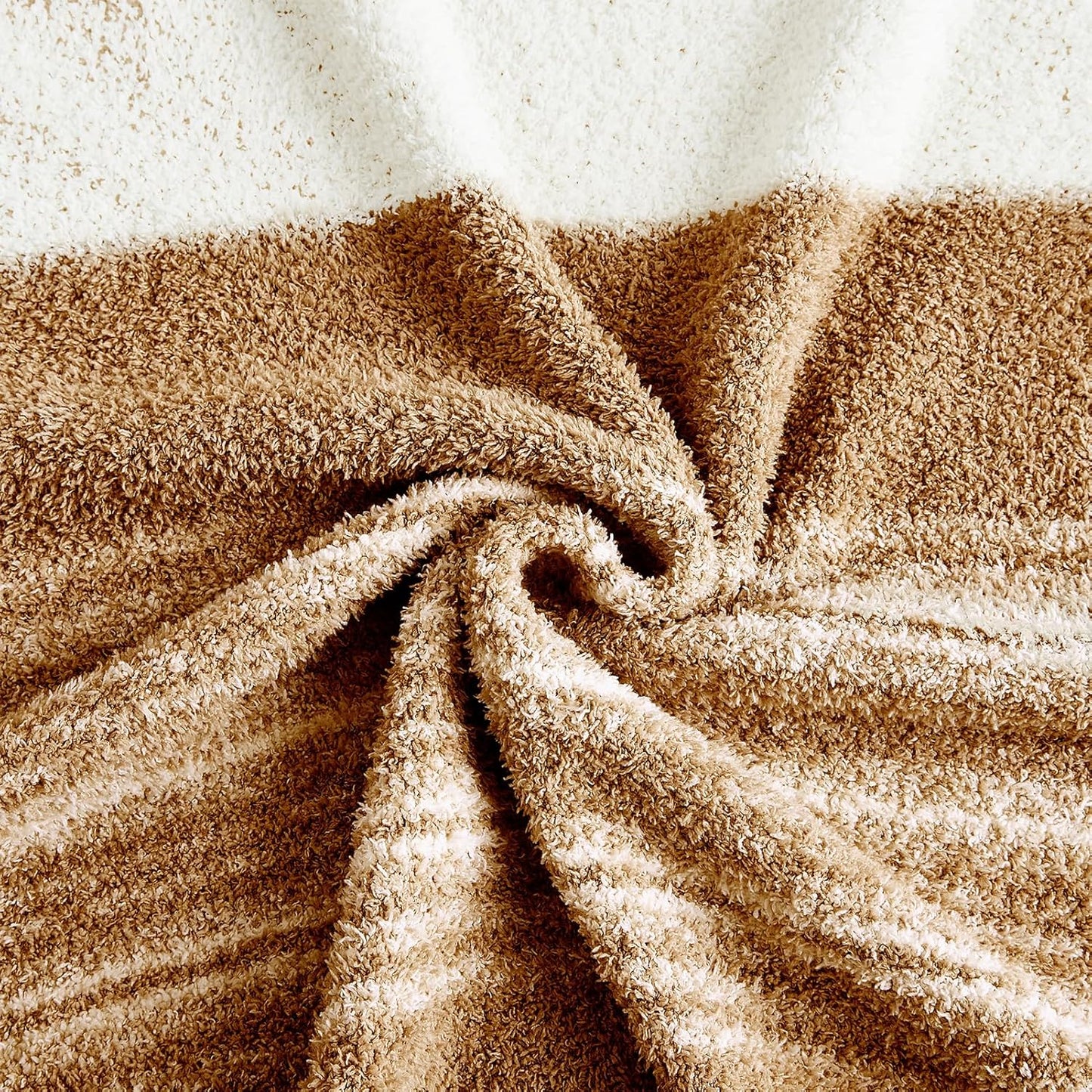 WRENGONGE Burnt Orange Throw Blanket, 50x70 Soft Cozy Striped Throw Blankets for Couch, Sofa, Bed, Travel, Lightweight Fluffy Warm Plush Decorative Blankets for Women, Men,Kids Gift