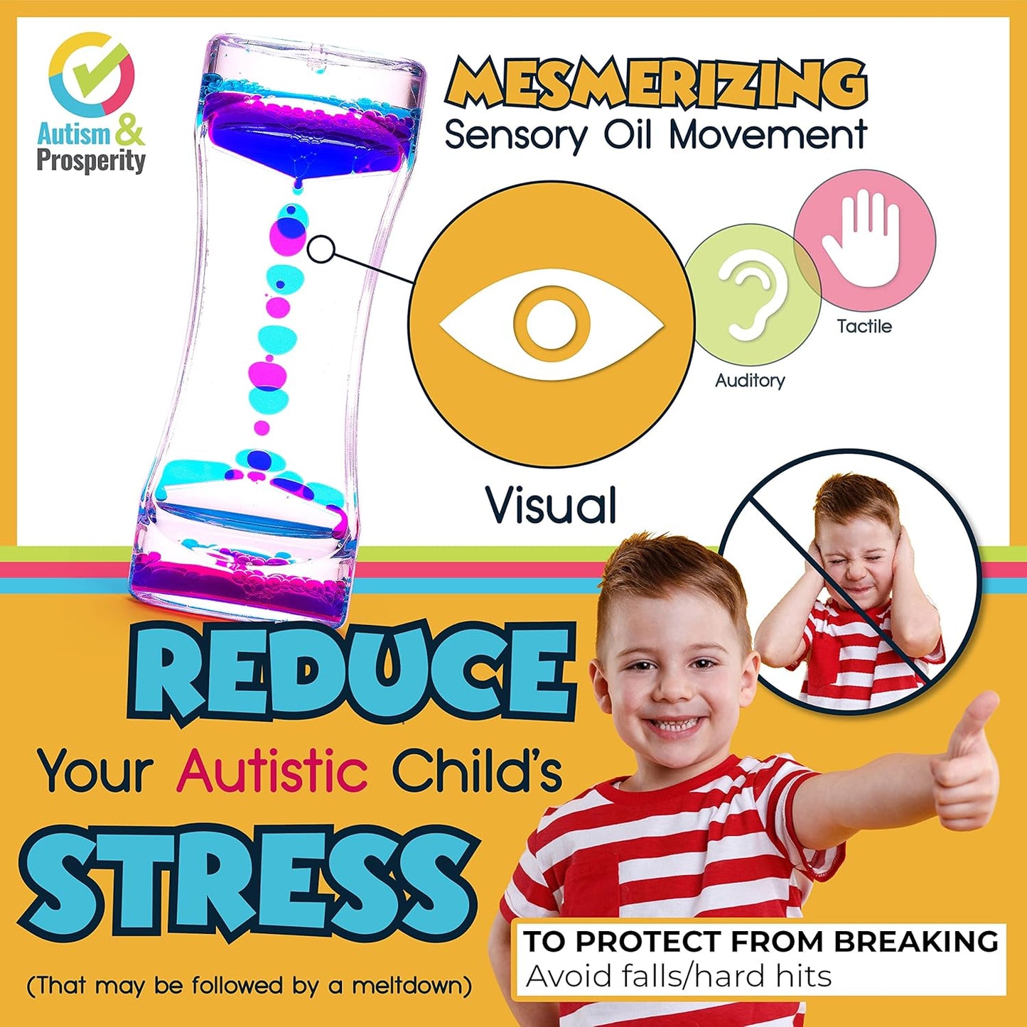 Autism & Prosperity Autism Sensory Products Bundle - Sensory Toys for Kids with Autism, Rainmaker Bubblers Spiky Sensory Balls for Autistic Children, Special Education Autism Toys Age 3 4 5 7 8 12